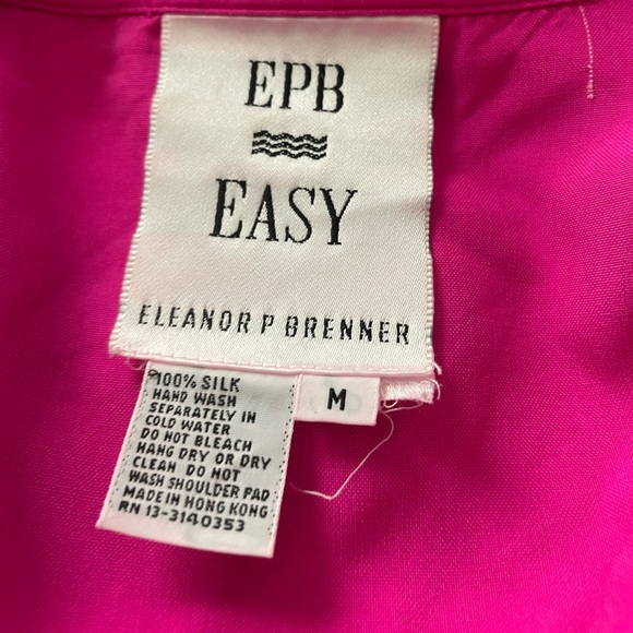 Vintage Hot Pink Silk Long Sleeve Button Up Cargo Shirt by EPB Easy - Picture 5 of 5